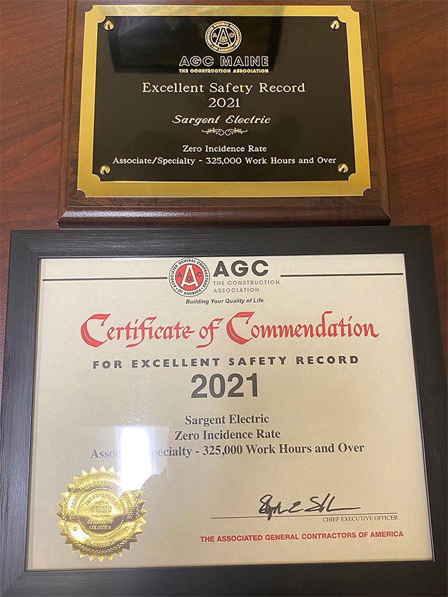 Sargent National Maine Safety Awards 2021